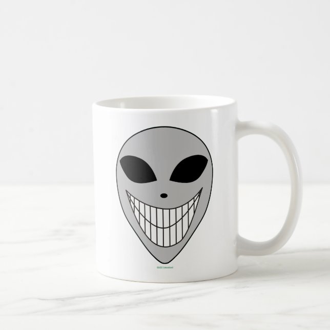 Happy Alien Smile Teeth Cosmic Science Fiction  Coffee Mug (Right)