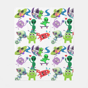 Happy Aliens Rockin' Fleece Blanket