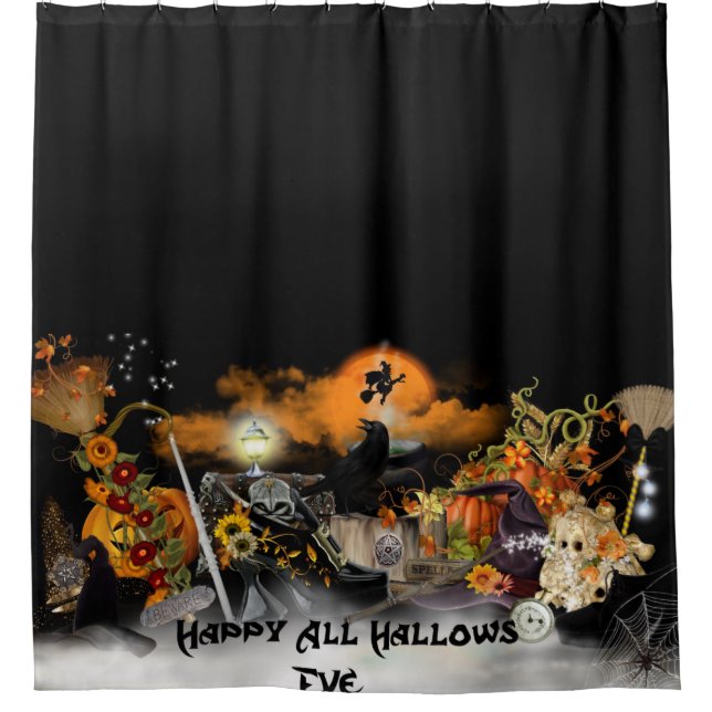 Happy All Hallows Eve Shower Curtain (Front)