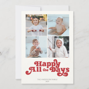 Happy All the Days Photo Red Holiday Card