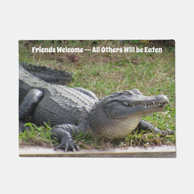 Happy Alligator - Personalised Doormat (Front)