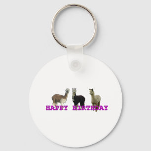 Happy (alpaca) birthday key ring