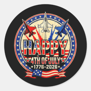 Happy american 1776 2026 usa patrioctic 4th of jul classic round sticker