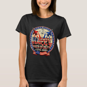 Happy american 1776 2026 usa patrioctic 4th of jul T-Shirt
