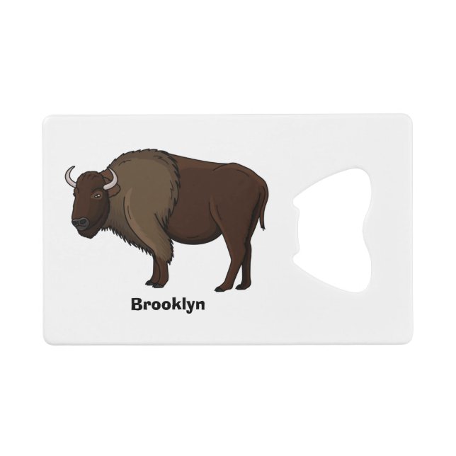 Happy American bison buffalo illustration  (Front (Horizontal))