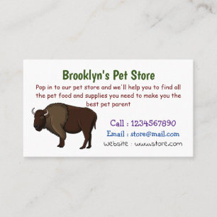 Happy American bison buffalo illustration Business Card