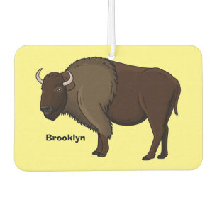 Happy American bison buffalo illustration Car Air Freshener
