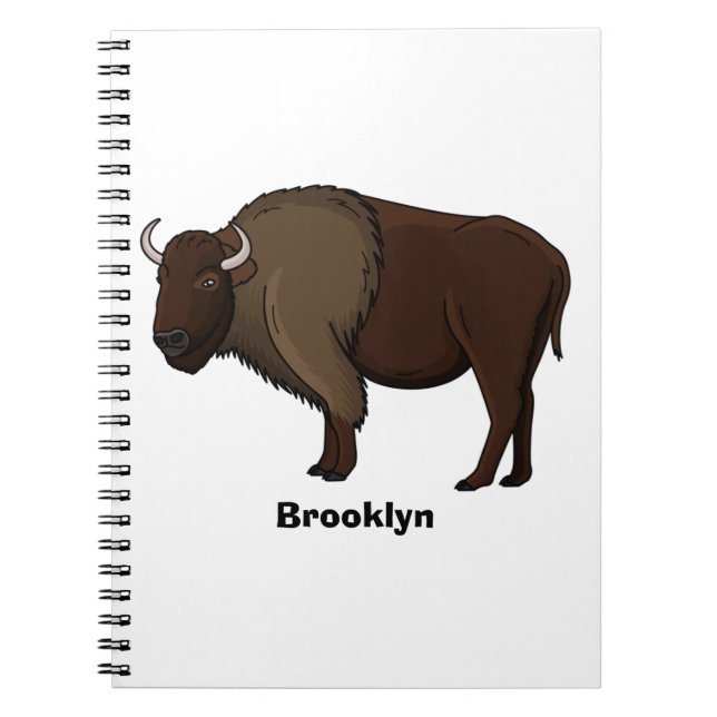Happy American bison buffalo illustration  Notebook (Front)