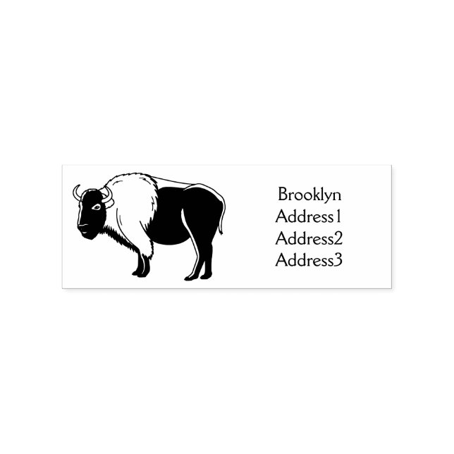 Happy American bison buffalo illustration Rubber Stamp (Imprint)