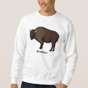 Happy American bison buffalo illustration Sweatshirt