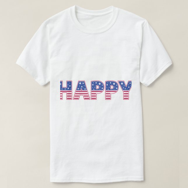 Happy American flag colours T-Shirt (Design Front)