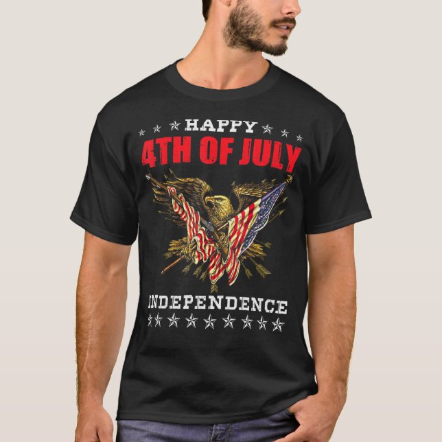 Happy American Independence 4th Of July Free Ameri T-Shirt (Front)