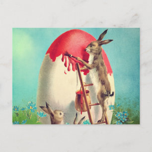 Happy and blessed Easter antique painting Postcard