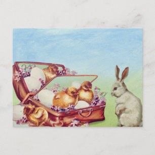 Happy and blessed Easter antique painting Postcard