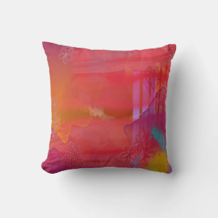 Happy and Bright Colorful Throw Pillow