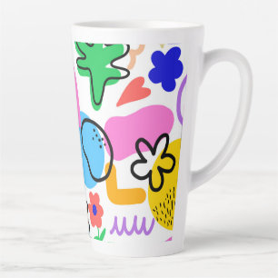 Happy and colorful abstract designs latte mug