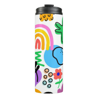 Happy and colorful abstract designs thermal tumbler
