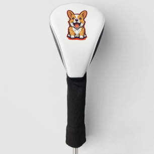 Happy and Cute Corgi - Adorable Design for Dog Lov Golf Head Cover