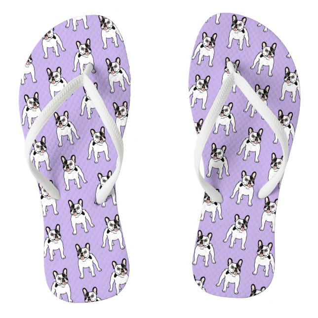 Happy and Fun Single Hooded Pied Frenchie Jandals (Footbed)