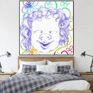 Happy and laughing with joy canvas print
