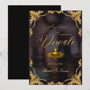 Happy and prosperous Diwali Elegant customisable  Holiday Card