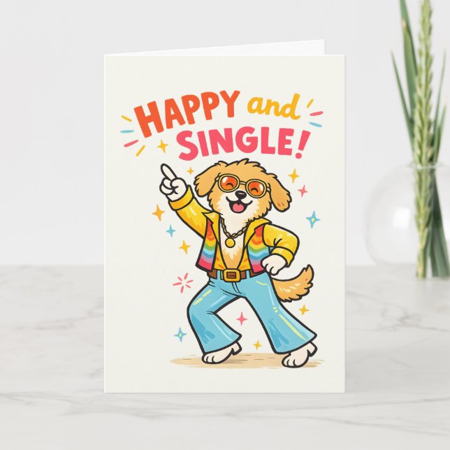 Happy and Single Divorce party Holiday Card (Front)