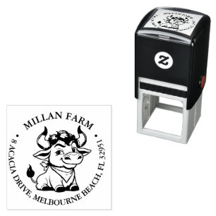 Happy Angus Bull theme Self-inking Stamp