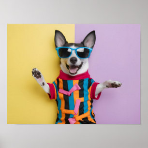 Happy Animal with Sunglasses Poster