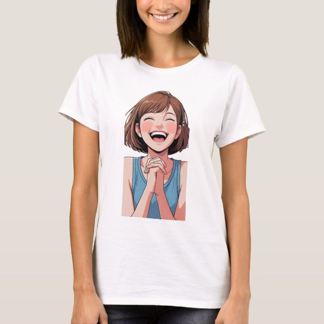 Happy Anime Aesthetic Vector Tee (Front)