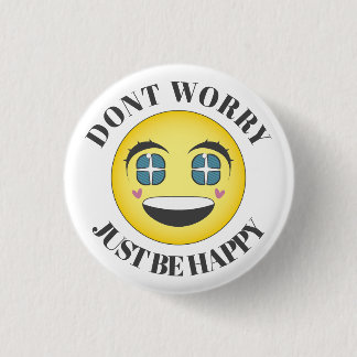 Happy anime face 3 cm round badge