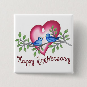 Happy Anniversary 15 Cm Square Badge