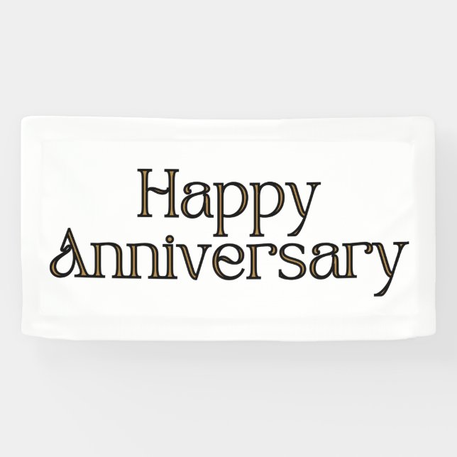 Happy Anniversary 1.6x3 Vinyl Banner (Horizontal)