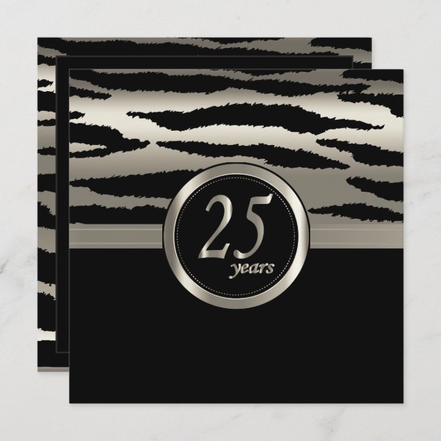 Happy Anniversary 25 Years Invitation (Front/Back)