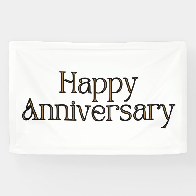 Happy Anniversary 2.5x4 Vinyl Banner (Horizontal)