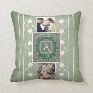 "Happy Anniversary" 2 Custom Photos Cushion
