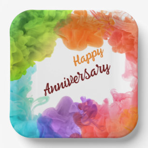 Happy Anniversary 9" Square Paper Plate