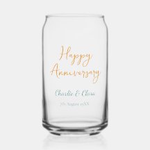 Happy anniversary add name orange bold green simp