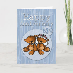 happy anniversary bears - 53 year card