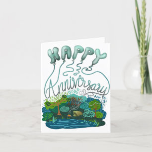 Happy Anniversary Camping Balloons greeting card