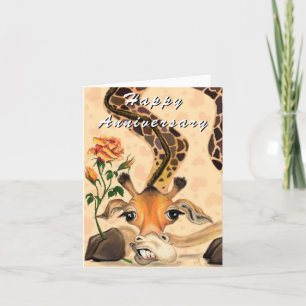 Happy Anniversary Card Romantic Giraffe - Funny