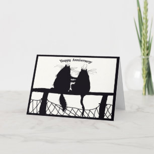 happy Anniversary ,cat couple Card