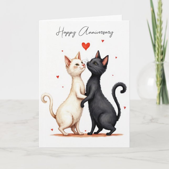 Happy Anniversary Cats Dancing Card (Front)