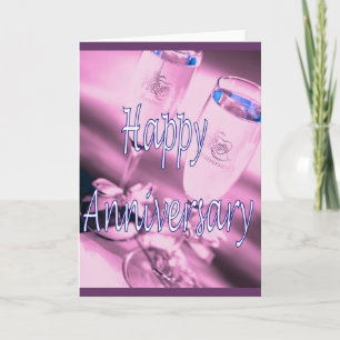 Happy anniversary champagne celebration card