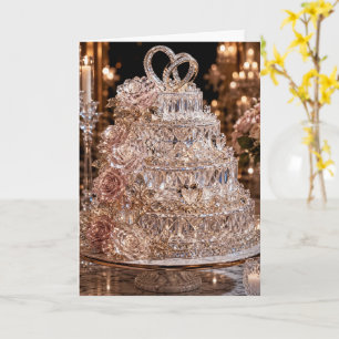 Happy Anniversary Crystalline Glass Cake Card