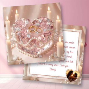 Happy Anniversary Crystalline Heart Cake & Poem Card