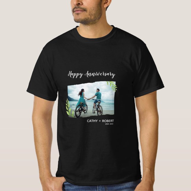 Happy Anniversary Custom Branded Black T-Shirt  (Front)