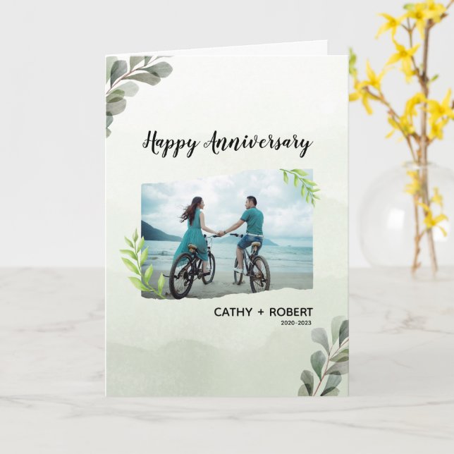 Happy Anniversary Custom Branded Folded Greeting  Card (Yellow Flower)