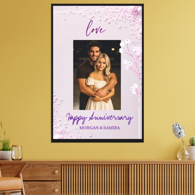 Happy Anniversary Custom Canvas Print (Insitu(LivingRoom))