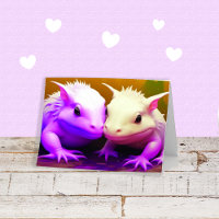 Happy Anniversary Cute Axolotl Couple Love AI art