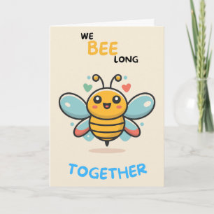 Happy Anniversary Cute Funny Simple Bee Card